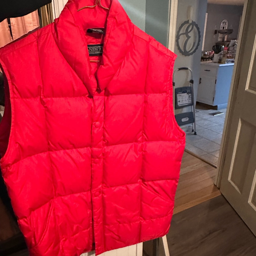 Red puffer vest